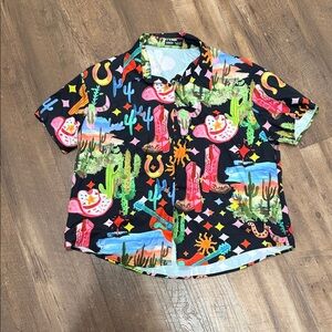 Colorful Western Print Women's Top
